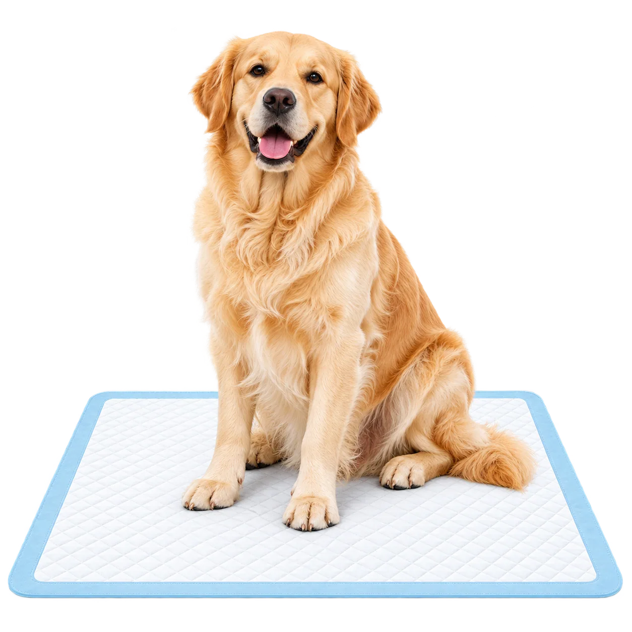 Cachorro grande sobre um tapete higiênico